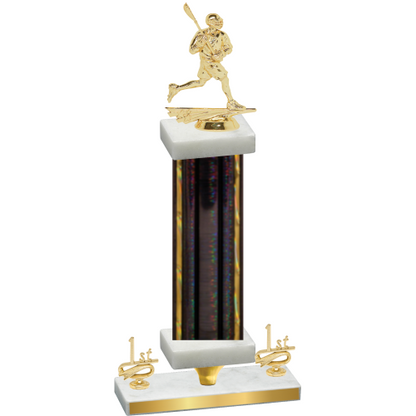 Premium Single Black Glacier First Place Lacrosse Trophy