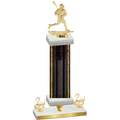 Premium Single Black Glacier Second Place Lacrosse Trophy