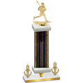 Premium Single Black Glacier Victory Lacrosse Trophy
