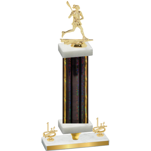 Premium Single Black Glacier First Place Lacrosse Trophy