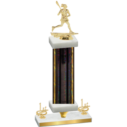 Premium Single Black Glacier First Place Lacrosse Trophy