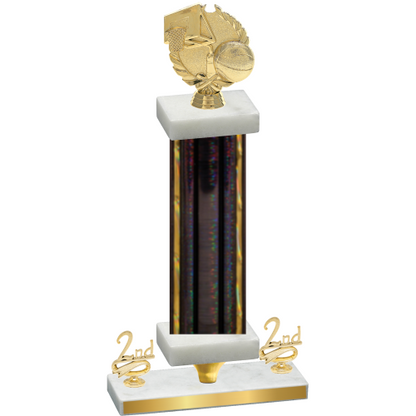 Premium Single Black Glacier Second Place Basketball Trophy