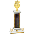 Premium Single Black Glacier Third Place Pickleball Trophy