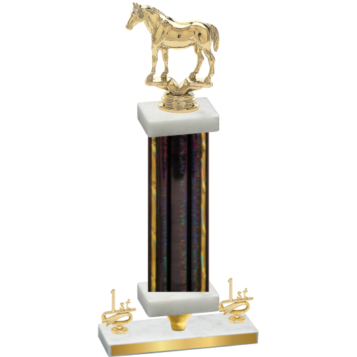 Premium Single Black Glacier First Place Horses Trophy