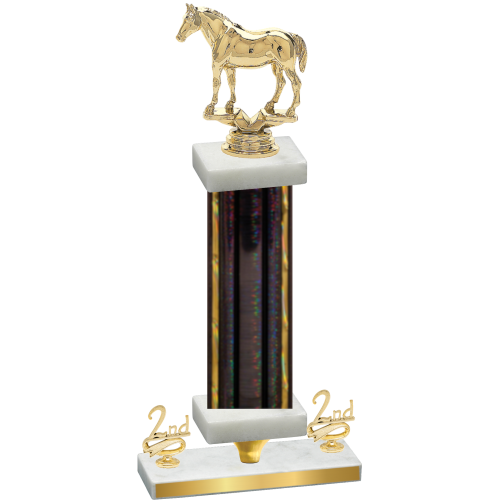 Premium Single Black Glacier Second Place Horses Trophy