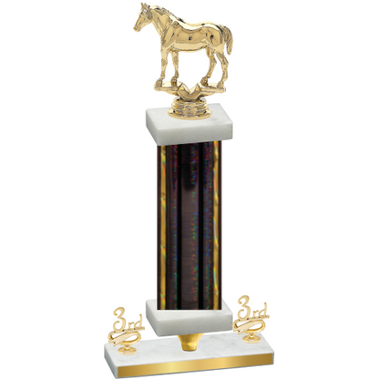 Premium Single Black Glacier Third Place Horses Trophy
