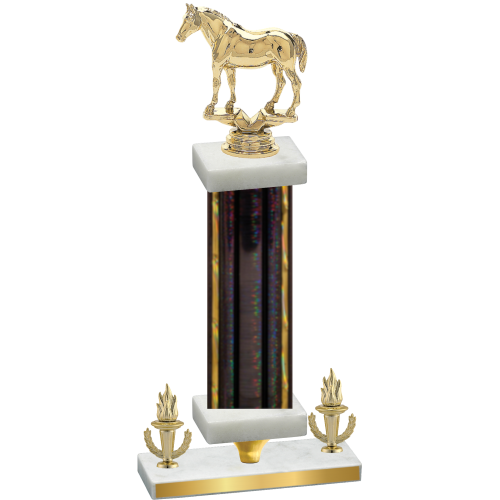 Premium Single Black Glacier Victory Horses Trophy