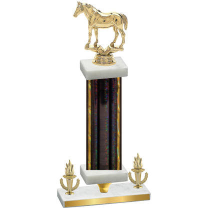 Premium Single Black Glacier Victory Horses Trophy