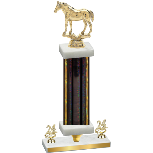 Premium Single Black Glacier Year Horses Trophy