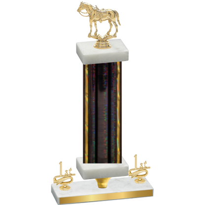 Premium Single Black Glacier First Place Horses Trophy