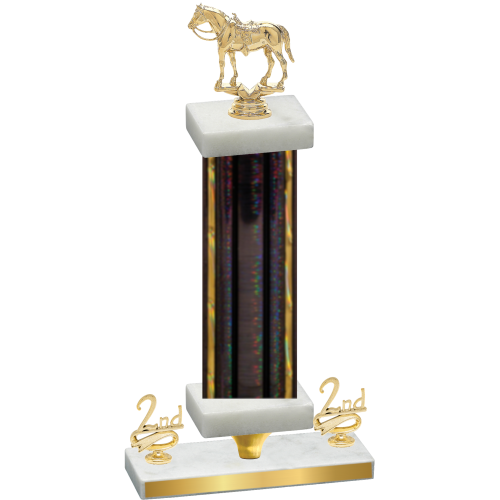 Premium Single Black Glacier Second Place Horses Trophy