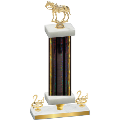 Premium Single Black Glacier Second Place Horses Trophy