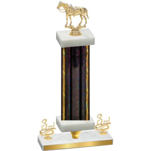 Premium Single Black Glacier Third Place Horses Trophy