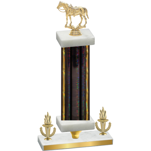 Premium Single Black Glacier Victory Horses Trophy