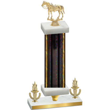 Premium Single Black Glacier Victory Horses Trophy