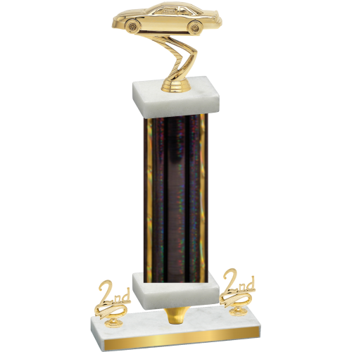 Premium Single Black Glacier Second Place Cars Trophy