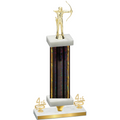 Premium Single Black Glacier Fourth Place Archery Trophy