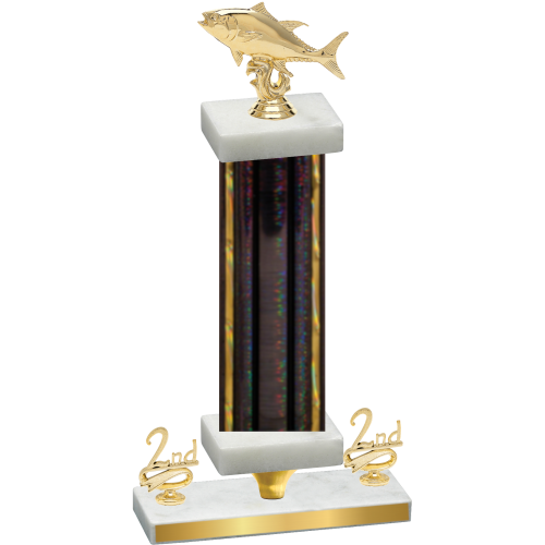Premium Single Black Glacier Second Place Fishing Trophy
