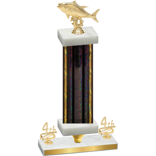 Premium Single Black Glacier Fourth Place Fishing Trophy