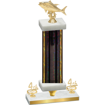 Premium Single Black Glacier Fourth Place Fishing Trophy
