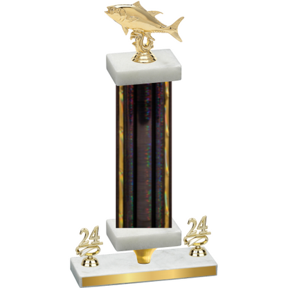 Premium Single Black Glacier Year Fishing Trophy