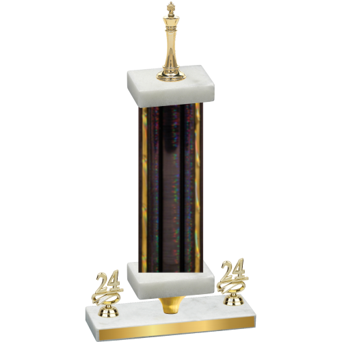 Premium Single Black Glacier Year Chess Trophy