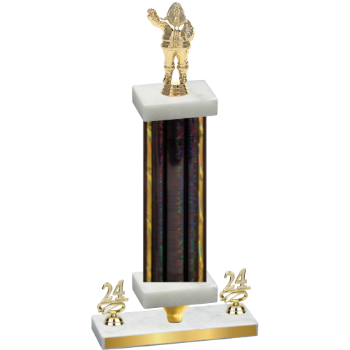 Premium Single Black Glacier Year Holiday Trophy