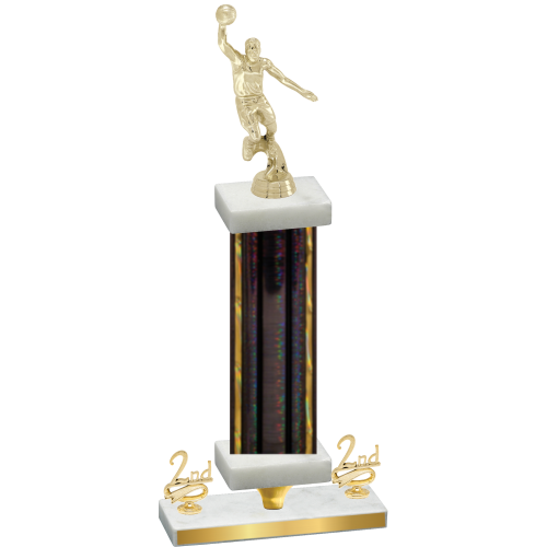 Premium Single Black Glacier Second Place Basketball Trophy