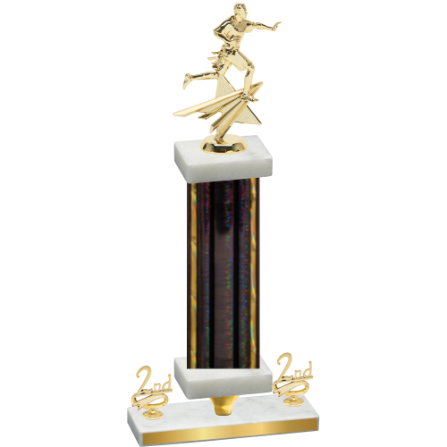 Premium Single Black Glacier Second Place Flag Football Trophy