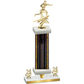 Premium Single Black Glacier Year Flag Football Trophy