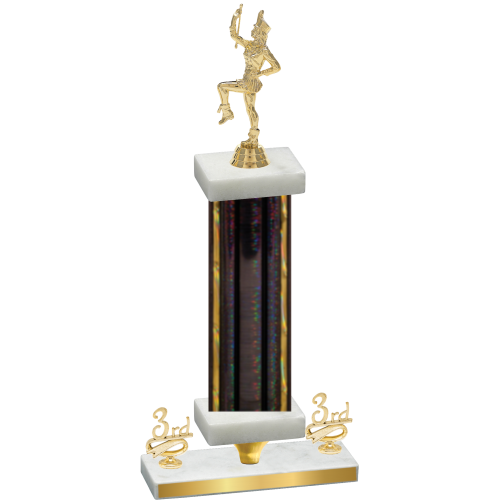 Premium Single Black Glacier Third Place Majorette Trophy