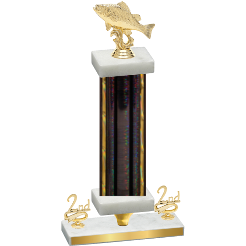 Premium Single Black Glacier Second Place Fishing Trophy