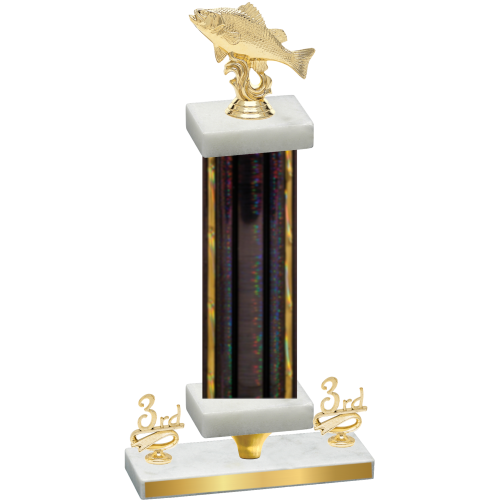 Premium Single Black Glacier Third Place Fishing Trophy