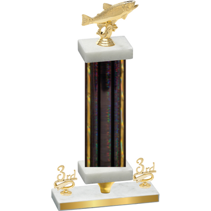 Premium Single Black Glacier Third Place Fishing Trophy