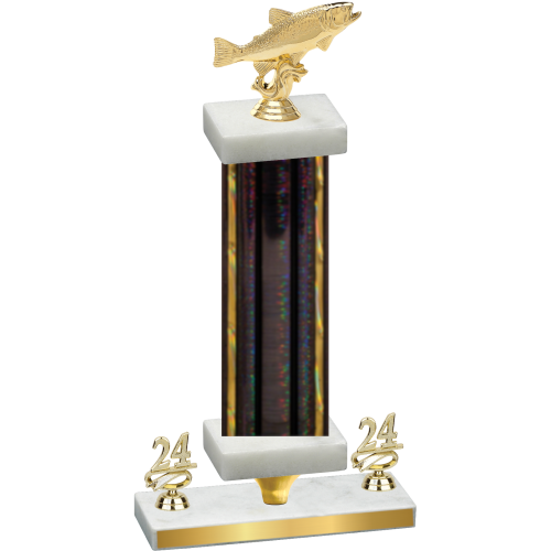 Premium Single Black Glacier Year Fishing Trophy