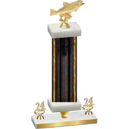 Premium Single Black Glacier Year Fishing Trophy