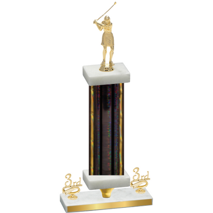 Premium Single Black Glacier Third Place Golf Trophy