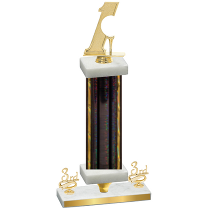 Premium Single Black Glacier Third Place Golf Trophy