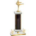 Premium Single Black Glacier Fourth Place Karate Trophy