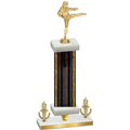 Premium Single Black Glacier Victory Karate Trophy