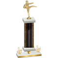 Premium Single Black Glacier Third Place Karate Trophy