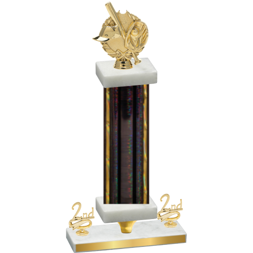 Premium Single Black Glacier Second Place Baseball Trophy