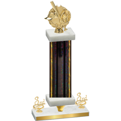 Premium Single Black Glacier Third Place Baseball Trophy