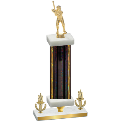 Premium Single Black Glacier Victory Baseball Trophy