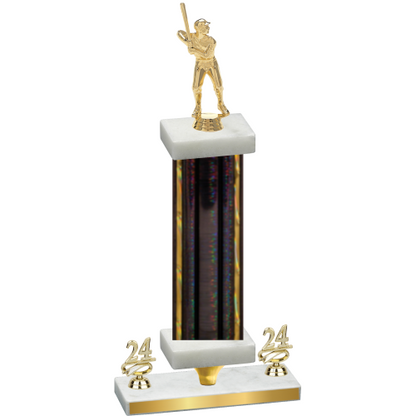 Premium Single Black Glacier Year Baseball Trophy