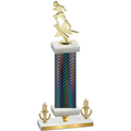 Premium Single Black Carbon Fiber Victory Football Trophy