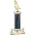 Premium Single Black Carbon Fiber Year Football Trophy