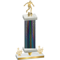 Premium Single Black Carbon Fiber Third Place Soccer Trophy