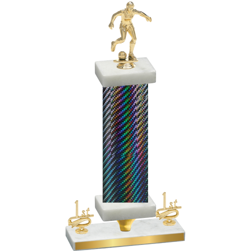 Premium Single Black Carbon Fiber First Place Soccer Trophy