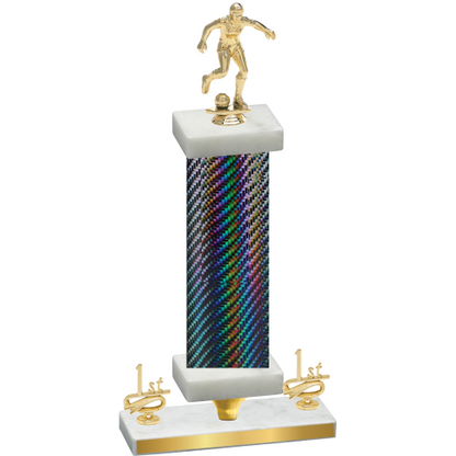 Premium Single Black Carbon Fiber First Place Soccer Trophy